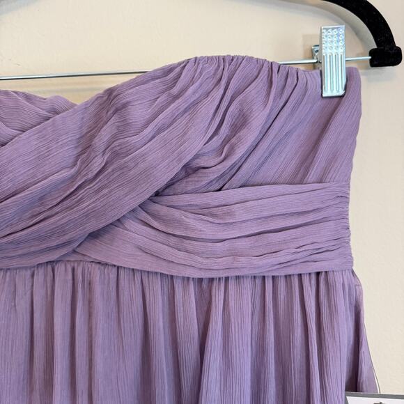 J.Crew Taryn Mini Dress 2 Purple Silk Strapless Chiffon Bridesmaid Cocktail NWT - Picture 6 of 10